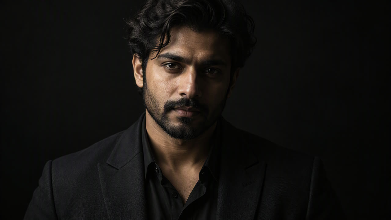 Low-key character portrait