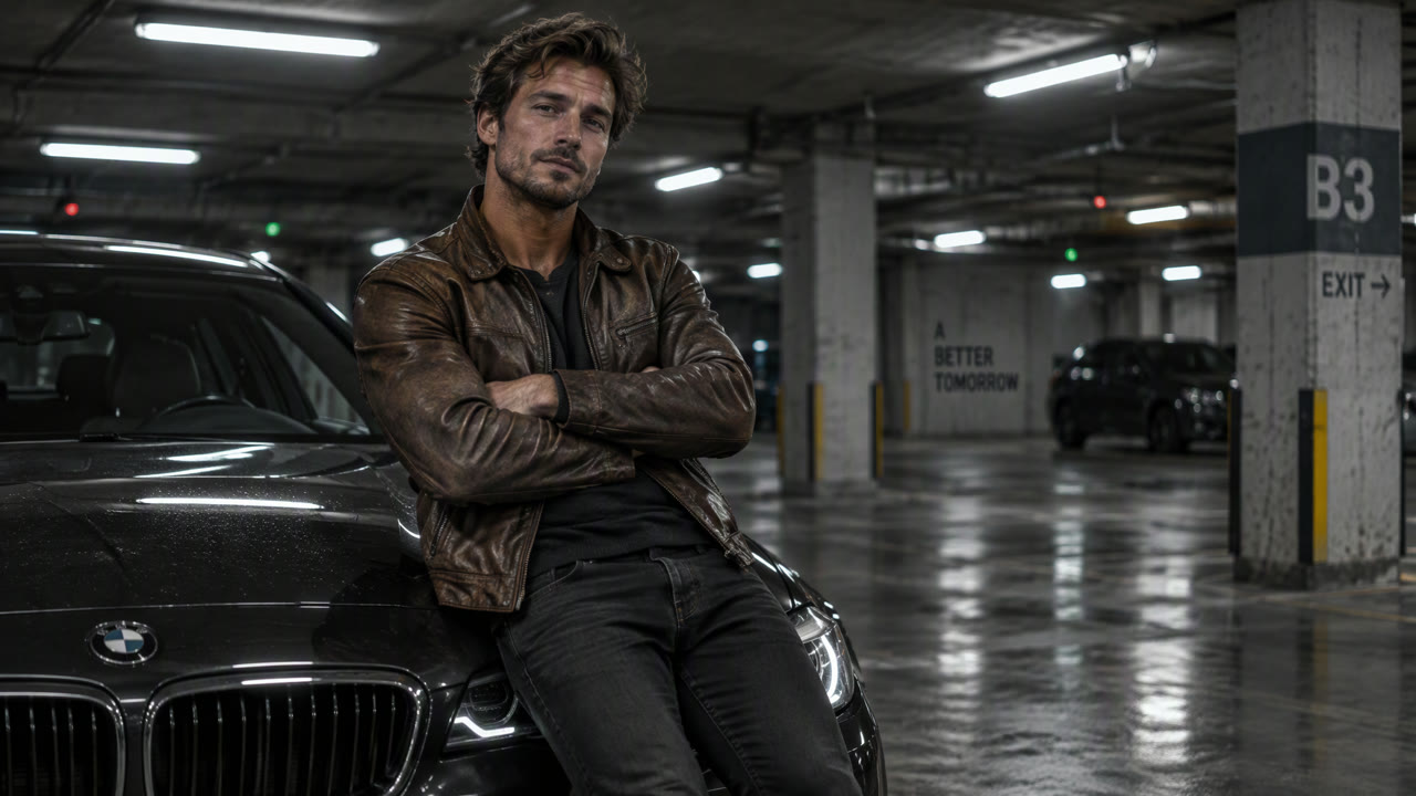 Parking-garage scene